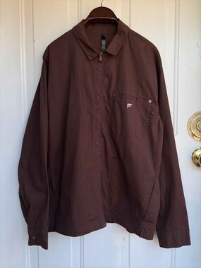 Fabletics The Heights Jacket Mens Large Brown Utility Workwear Zip Coat